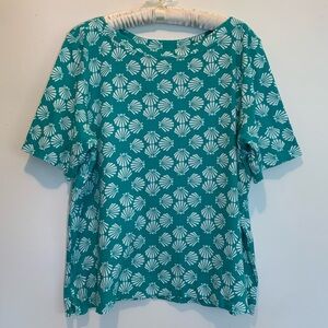 Chico’s Pima Seashell Jade Bateau Top 4
